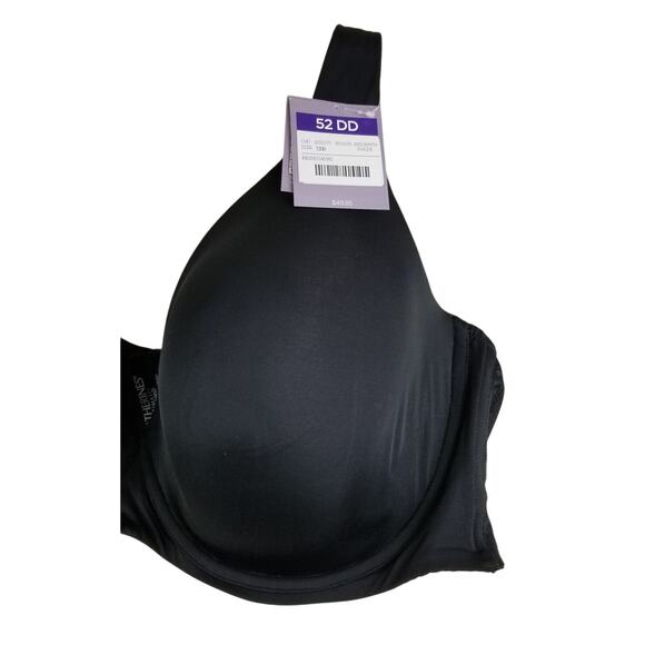 Catherine's Intimates Plunge Underwire Black Bra 52DD NWT - Picture 3 of 5
